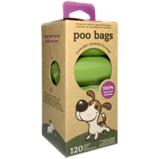 Пакети біорозкладні одноразові Poo Bags з ароматом лаванди 8х15 (120)шт  