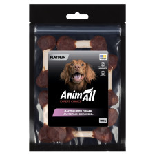 Ласощі для собак AnimAll Platinum – гантельки з качкою 100 г