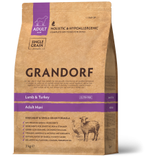 Сухий корм для дорослих собак великих порід Grandorf LAMB & TURKEY ADULT MAXI ягня з індичкою 3 кг