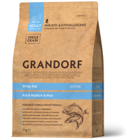 Сухой корм для взрослых собак средних и крупных пород Grandorf White Fish Medium & Maxi с белой рыбой 3 кг