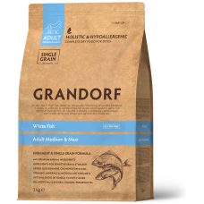 Сухий корм для дорослих собак середніх і великих порід Grandorf White Fish Medium & Maxi з білою рибою 3 кг
