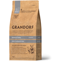 Сухий корм для дорослих собак середніх та великих порід Grandorf RABBIT & TURKEY ADULT кролик з індичкою 1 кг