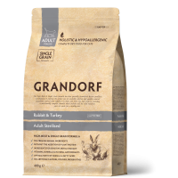 Сухой корм для стерилизованных кошек Grandorf Rabbit & Turkey Sterilized с кроликом и индейкой 0,4 кг