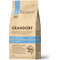 Сухий корм для котів Grandorf White Fish & Turkey Indoor з білою рибою та індичкою 2 кг