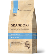 Сухий корм для котів Grandorf White Fish & Turkey Indoor з білою рибою та індичкою 2 кг