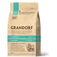 Сухой корм для взрослых кошек Grandorf 4 Meat Indoor с 4 видами мяса 0,4 кг
