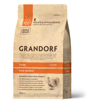 Сухой корм для стерилизованных кошек Grandorf Turkey Sterilized с индейкой 0,4 кг