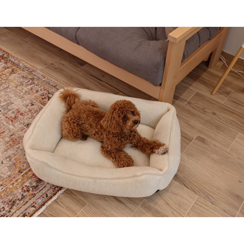 Лежанка для собак Harley and Cho Dreamer Fur Milky XXL 120×80 см