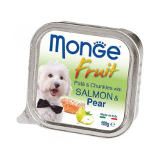Вологий корм для собак Monge Dog Fruit з лососем та грушею, 100 г