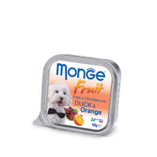 Вологий корм Monge Dog Fruit з качкою та апельсином для дорослих собак, 100 г