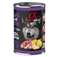 Влажный корм Alpha Spirit Duck with Green Apple с уткой и зелёным яблоком для взрослых собак всех пород, 400 г