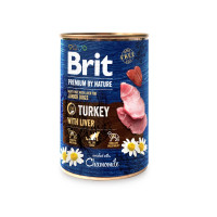 Вологий корм для собак Brit Premium by Nature з індичкою та індичою печінкою, 400 г