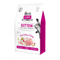 Сухий беззерновий корм Brit Care Cat Grain Free Kitten HGrowth and Development - для кошенят, з індичкою та куркою 400 г