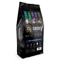 Сухий корм SAVORY з лососем та білою рибою для довгошерстих дорослих котів, 8 кг