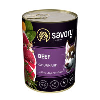 Вологий корм SAVORY з яловичиною для дорослих собак усіх порід, 400 г