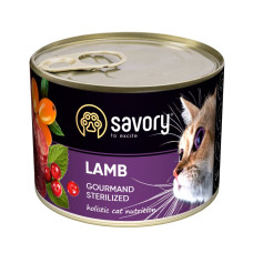 Вологий корм SAVORY з ягням для стерилізованих дорослих котів, 200 г