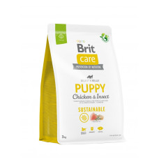 Сухий корм Brit Care Dog Sustainable Puppy (курка та комахи) для цуценят, 3кг