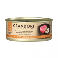 Влажный корм для кошек Grandorf Tuna Fillet & Chicken Breast с филе тунца и куриной грудкой 70г