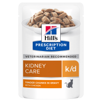Вологий корм Hill's PRESCRIPTION DIET k/d для котів для підтримки функції нирок, з куркою, пауч 85 г