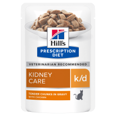 Вологий корм Hill's PRESCRIPTION DIET k/d для котів для підтримки функції нирок, з куркою, пауч 85 г