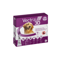 Ветеринарний засіб Vectra 3D для собак вагою 25,1–40 кг від бліх, кліщів і комарів, 3 піпетки × 4,7 мл