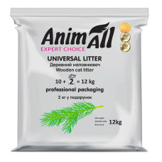 Наповнювач AnimAll деревний 12 кг + (2кг у подарунок)