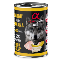 Вологий корм Alpha Spirit Rabbit with Banana з кроликом та бананом для дорослих собак усіх порід, 400 г