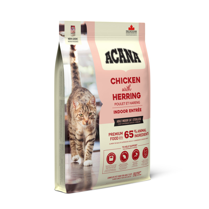 Сухий корм ACANA Indoor Entrée Cat для домашніх котів з куркою, індичкою та кроликом, 4.5 кг