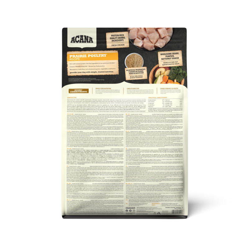Сухий корм ACANA Prairie Poultry Recipe з м’ясом птиці для дорослих собак, 14.5 кг