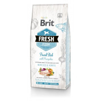 Сухой корм Brit Fresh Adult Large (рыба и тыква) для взрослых собак крупных пород, поддержка мышц и суставов, 12кг