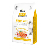 Сухий беззерновий корм Brit Care Cat Grain Free Haircare Healthy and Shiny Coat - для котів, догляд за шкірою і шерстю, з лососем та куркою 400 г