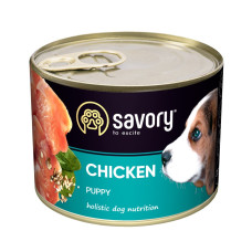 Вологий корм SAVORY з куркою для цуценят усіх порід, 200 г