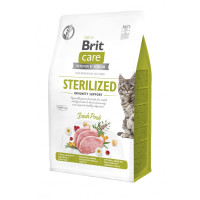 Сухой беззерновой корм Brit Care Cat Grain Free by Nutrition Sterilized Immunity Support - для стерилизованных кошек, со свининой 400 г