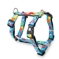 Шлейка для собак Max & Molly H-Harness Little Monsters з принтом Маленькі монстри, L