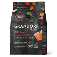Сухий корм для дорослих собак середніх і великих порід Grandorf Fresh Adult Dog Medium & Maxi Salmon & Sweet Potato з лососем та бататом 3 кг