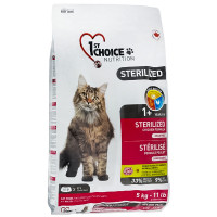 Сухой беззерновой корм 1st Choice Sterilized Chicken для кастрированных и стерилизованных кошек с курицей 5 кг