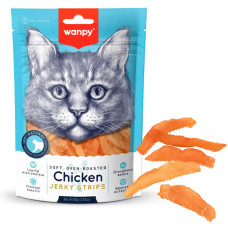 Ласощі для котів Wanpy Soft Chicken Jerky Strips м’які смужки в’яленої курки 70 г