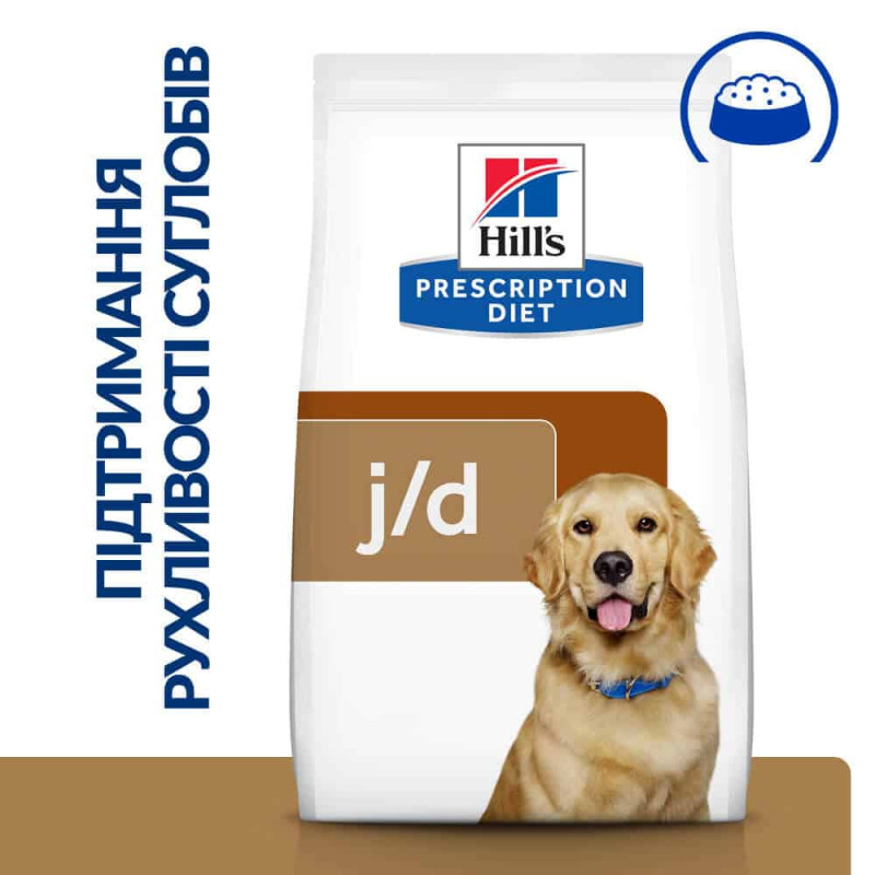 Сухий корм Hill's Prescription Diet j/d для собак з куркою, підтримка суглобів, 12 кг