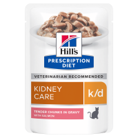 Вологий корм Hill's PRESCRIPTION DIET k/d для котів для підтримки функції нирок, з лососем, пауч 85 г
