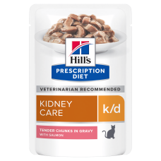 Вологий корм Hill's PRESCRIPTION DIET k/d для котів для підтримки функції нирок, з лососем, пауч 85 г