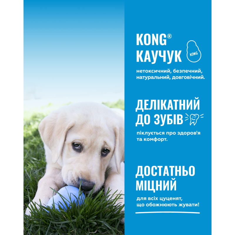 Жувальна іграшка для цуценят KONG Puppy (для наповнення ласощами), розмір M