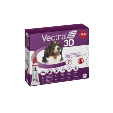 Ветеринарний засіб Vectra 3D для собак вагою 40,1–65 кг від бліх, кліщів і комарів, 3 піпетки × 8,0 мл