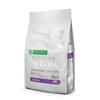 Сухий беззерновий корм Nature's Protection (Нейчер Протекшн) Superior Care White Dogs Grain Free Salmon Junior All Breeds для юніорів усіх порід з білим забарвленням шерсті та лососем, 10 кг