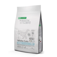 Сухий беззерновий корм Nature's Protection (Нейчер Протекшн) Superior Care White Cats Grain Free Herring для дорослих котів з білим забарвленням шерсті та оселедцем, 1,5 кг