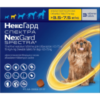 Таблетки від бліх, кліщів і гельмінтів NexGard Spectra (НексГард Спектра)- для собак вагою від 3.5 до 7.5 кг