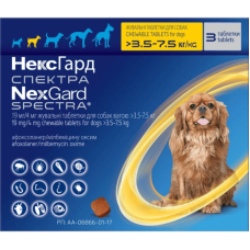 Таблетки від бліх, кліщів і гельмінтів NexGard Spectra (НексГард Спектра)- для собак вагою від 3.5 до 7.5 кг