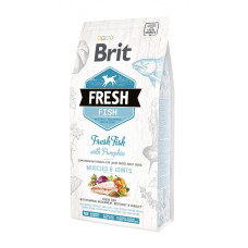 Сухий корм Brit Fresh Adult Large (риба та гарбуз) для дорослих собак великих порід, підтримка м’язів і суглобів, 2,5 кг 