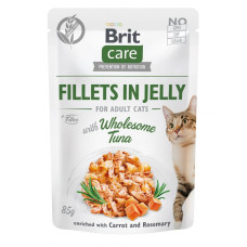 Вологий корм Brit Care Cat Pouch Fillets in Jelly - для дорослих котів, з тунцем в желе 85 г