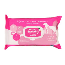 Вологі серветки для всіх типів шерсті котів та собак Inodorina Everyday Acqua di Rose з ароматом троянди, 40 шт