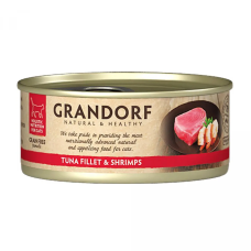 Вологий корм для котів Grandorf Tuna Fillet & Shrimps з філе тунця та креветками 70г